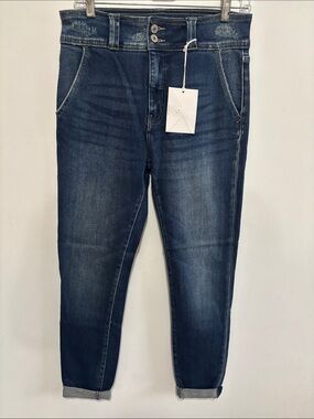 NWT KanCan Felicia High Rise Double Button Skinny Jeans Cuffed Hem Size 9/28